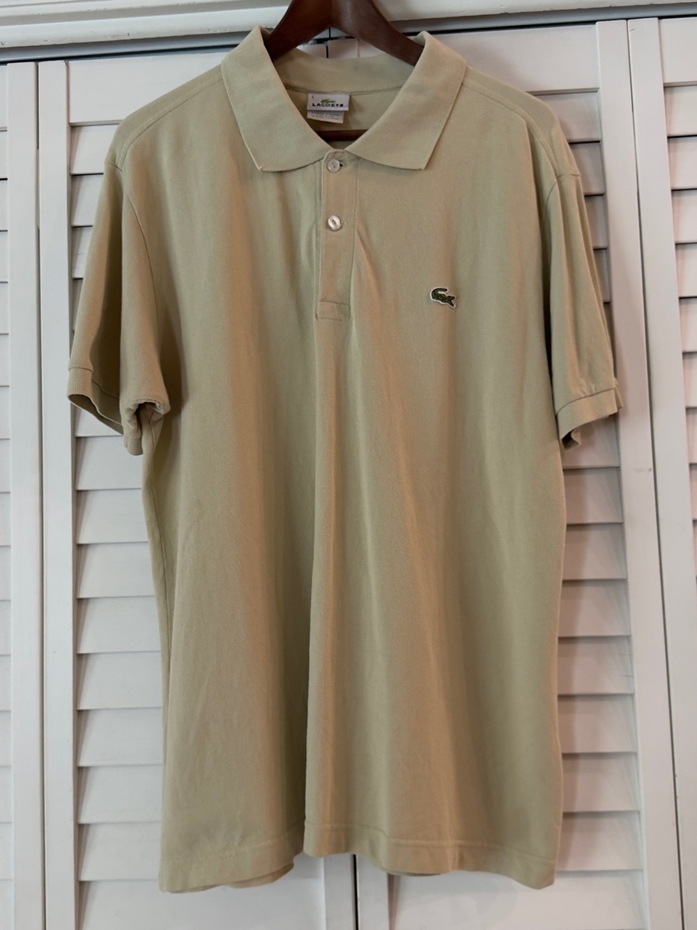 Men's Lacoste Tan Polo - Size 6 (XL)